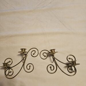 Home Interiors Gold Swirl Candle Holders